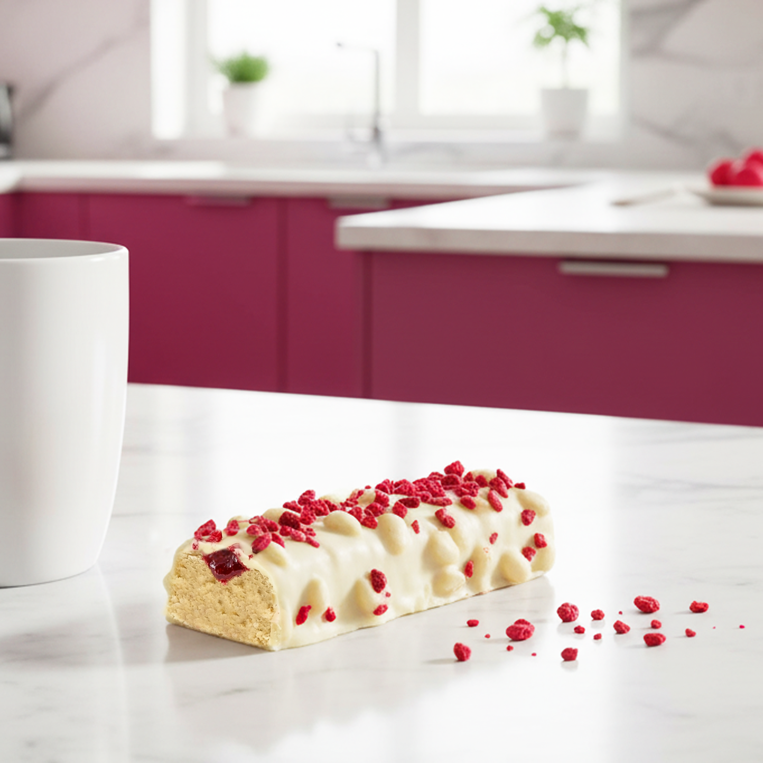 Proteinreicher Genussriegel von metaflow mit Beta-Glucan zur Unterstützung eines stabilen Blutzuckerspiegels