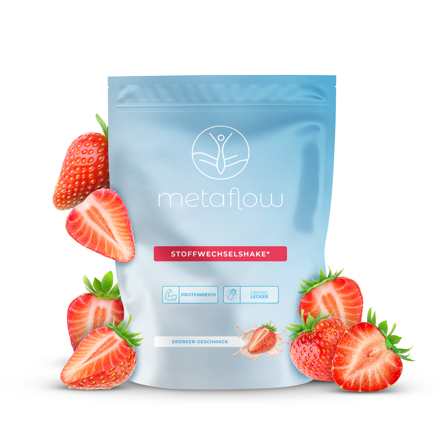 Stoffwechselshake Süß Geschmack Erdbeere