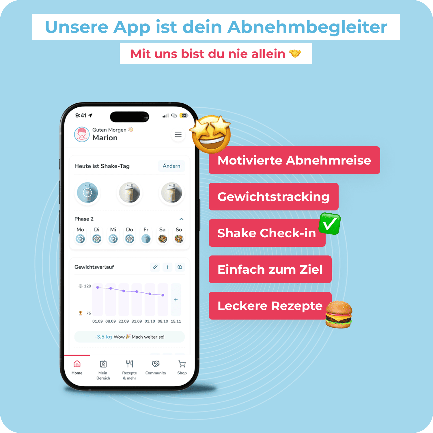 Darstellung der kostenlosen MetaFlow Begleit-App.