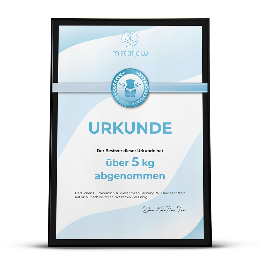 MetaFlow Urkunde 5 Kilo abgenommen