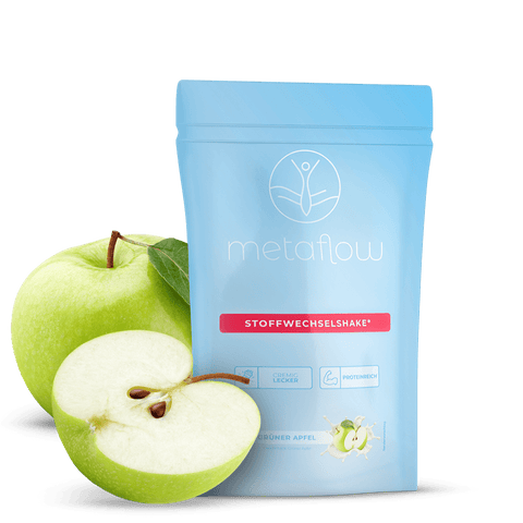 MetaFlow Produktbild Stoffwechselshake Süß Geschmack Grüner Apfel